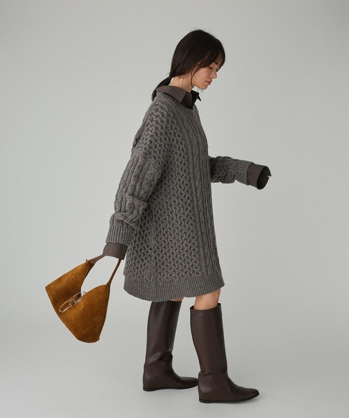 BABYLONE(バビロン)の「ネオケーブルミニワンピース(ワンピース・レディース・オフホワイト/グレー・フリー)」の12枚目の写真