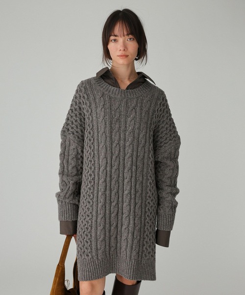 BABYLONE(バビロン)の「ネオケーブルミニワンピース(ワンピース・レディース・オフホワイト/グレー・フリー)」の15枚目の写真