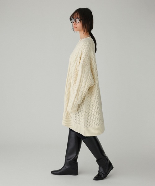 BABYLONE(バビロン)の「ネオケーブルミニワンピース(ワンピース・レディース・オフホワイト/グレー・フリー)」の5枚目の写真