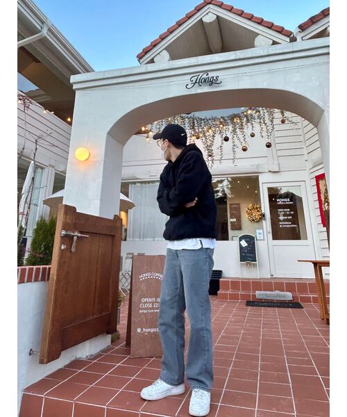 GRAVER（グレーバー）の「[ユニセックス]フラワードット刺繍フードパーカー_ブラック（パーカー・レディース・ブラック・LARGE/SMALL/MEDIUM）」の7枚目の写真
