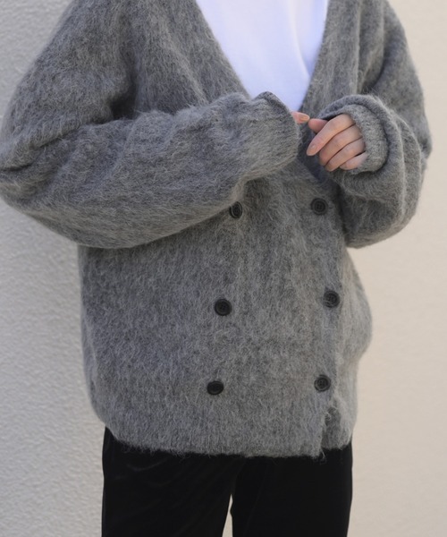 Marient（マリエント）の「シャギーダブルニットCD（カーディガン/ボレロ・レディース・グレー/ベージュ/ライトグレー・FREE）」の3枚目の写真