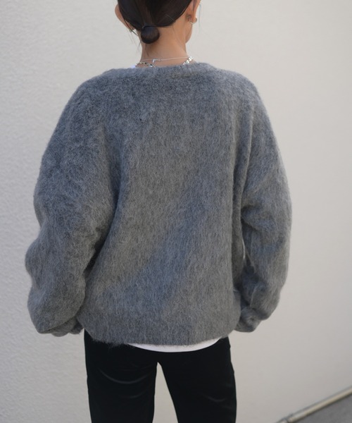 Marient（マリエント）の「シャギーダブルニットCD（カーディガン/ボレロ・レディース・グレー/ベージュ/ライトグレー・FREE）」の5枚目の写真