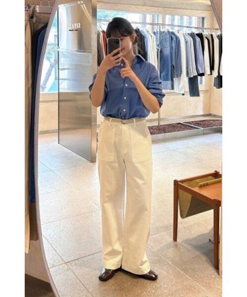 SIYAZU(シヤジュ)の「SITP5088 Loosefit silky oxford shirt_Deep blue(シャツ/ブラウス・レディース・ダークブルー・ONE SIZE)」の6枚目の写真