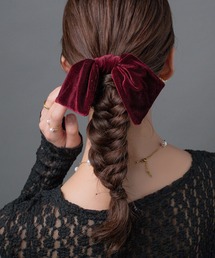 Cream dot.（クリームドット）の「選べる8カラー！大人色スクエアリボンのベロアシュシュ（シュシュ）」