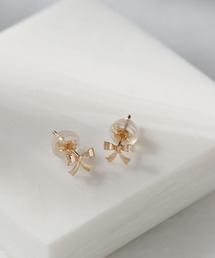 K10 YG ミニリボンピアス［queite］