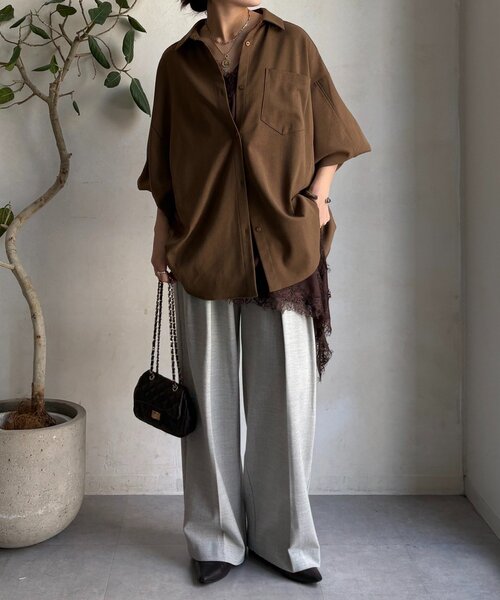 DouDou(ドゥドゥ)の「ソフト起毛ストレッチパンツ(その他パンツ・レディース・ネイビー/チャコールグレー/ライトグレー・FREE)」の4枚目の写真