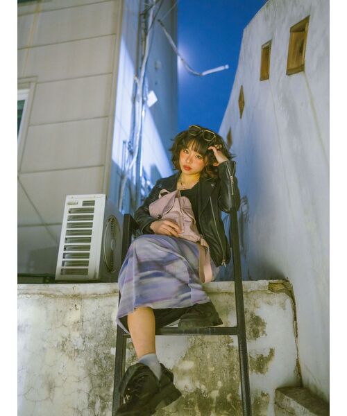 HIGH SCHOOL DISCO(ハイスクールディスコ)の「FOG LONG MESH SKIRT_PURPLE(スカート・レディース・その他・FREE)」の6枚目の写真