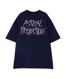[オーバーサイズ]グラフィティレタリング13番手コットンラウンドネック半袖Tシャツ_ネイビー