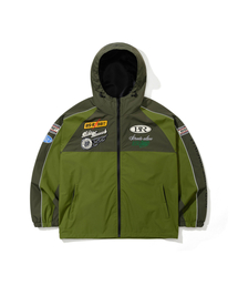 BSRABBIT（ビエスラビット）の「パッチユーティリティフーディジャケットグリーン（その他アウター）」