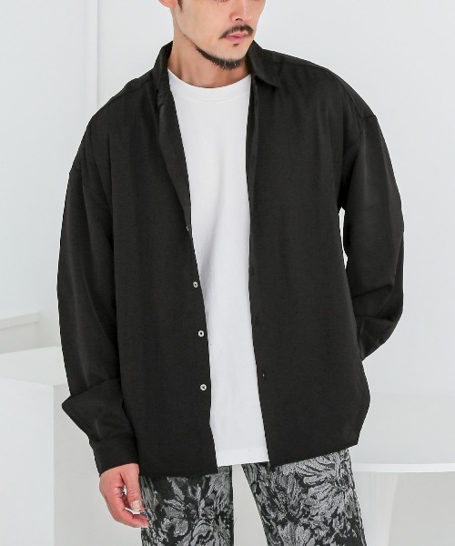 LUXSTYLE(ラグスタイル)の「バルーンスリーブ長袖シャツ(シャツ/ブラウス・メンズ・ブラウン/スミクロ/ブラック/バーガンディー/ホワイト・M/L)」の2枚目の写真