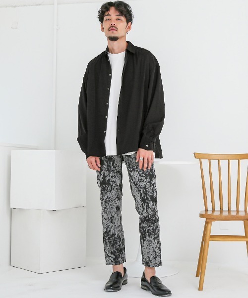 LUXSTYLE(ラグスタイル)の「バルーンスリーブ長袖シャツ(シャツ/ブラウス・メンズ・ブラウン/スミクロ/ブラック/バーガンディー/ホワイト・M/L)」の7枚目の写真