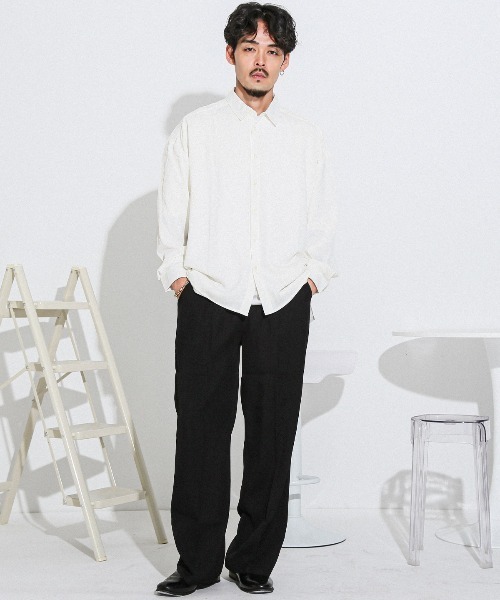 LUXSTYLE(ラグスタイル)の「バルーンスリーブ長袖シャツ(シャツ/ブラウス・メンズ・ブラウン/スミクロ/ブラック/バーガンディー/ホワイト・M/L)」の9枚目の写真