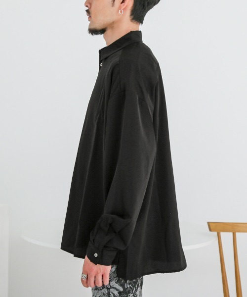 LUXSTYLE(ラグスタイル)の「バルーンスリーブ長袖シャツ(シャツ/ブラウス・メンズ・ブラウン/スミクロ/ブラック/バーガンディー/ホワイト・M/L)」の22枚目の写真