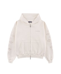 SUPPLIER（サプライヤー）の「ジップフーディ｜Cross Leather Patch Thermal Zip Hoodie｜SUPPLIER（パーカー）」