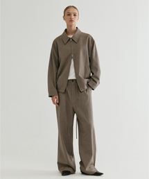 Wide Easy Drawstring Pants Beige