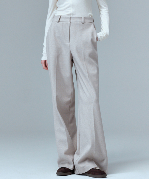 MALOUPE(マロップ)の「2166 ヘビー起毛ワイドパンツ(ベージュ)(スラックス・レディース・ベージュ・26/28/30)」の1枚目の写真