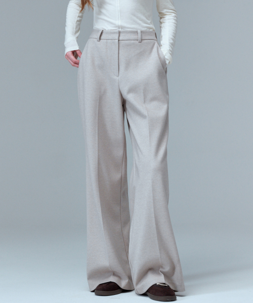 MALOUPE(マロップ)の「2166 ヘビー起毛ワイドパンツ(ベージュ)(スラックス・レディース・ベージュ・26/28/30)」の3枚目の写真
