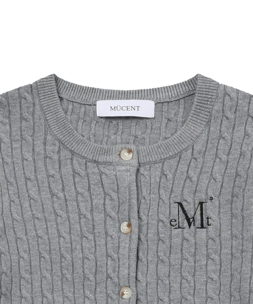 MUCENT（ムセント）の「アディアンボタン クロップニットカーディガン (5カラー)（ニット/セーター・レディース・チャコール/ネイビー/ブラック/グレー・FREE）」の6枚目の写真