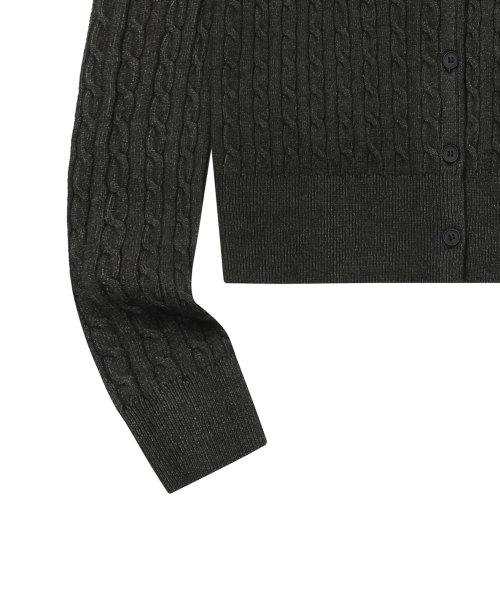 MUCENT（ムセント）の「アディアンボタン クロップニットカーディガン (5カラー)（ニット/セーター・レディース・チャコール/ネイビー/ブラック/グレー・FREE）」の11枚目の写真