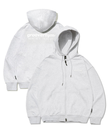 NYC LOCATION HOODIE ZIP-UP (OATMEAL GREY) [LRARCUZ701P]