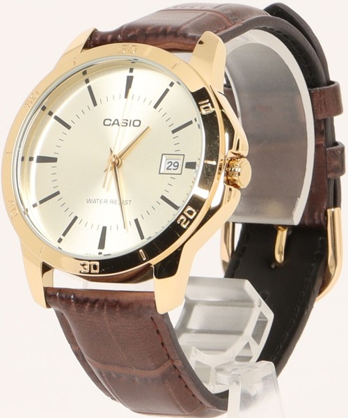 CASIO(カシオ)の「CASIO カシオ / 腕時計 アナログ クォーツ フェイクレザーベルト 日常生活防水 ラウンドフェイス 腕時計 /// MTP L シリーズ(アナログ腕時計・メンズ・ブラウン系その他/ゴールド×ブラウン・FREE)」の6枚目の写真