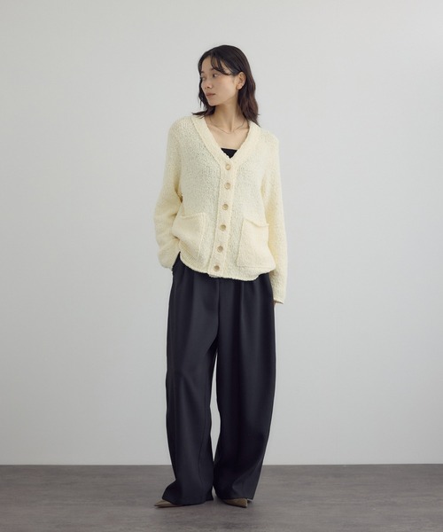 SALON adam et rope'(サロン アダム エ ロペ)の「Vネックジャケットカーディガン(カーディガン/ボレロ・レディース・オフホワイト/ブラック・FREE)」の22枚目の写真