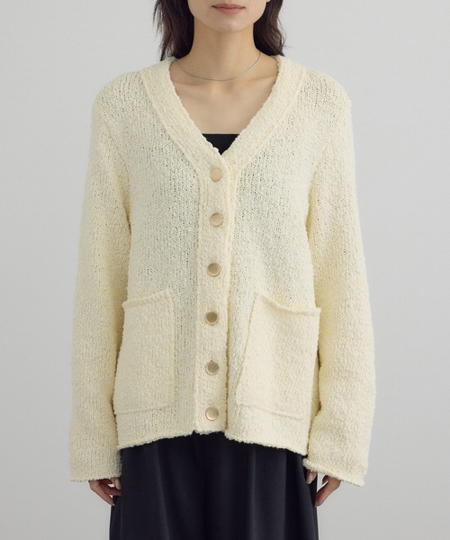 SALON adam et rope'(サロン アダム エ ロペ)の「Vネックジャケットカーディガン(カーディガン/ボレロ・レディース・オフホワイト/ブラック・FREE)」の12枚目の写真