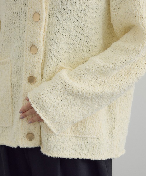 SALON adam et rope'(サロン アダム エ ロペ)の「Vネックジャケットカーディガン(カーディガン/ボレロ・レディース・オフホワイト/ブラック・FREE)」の17枚目の写真