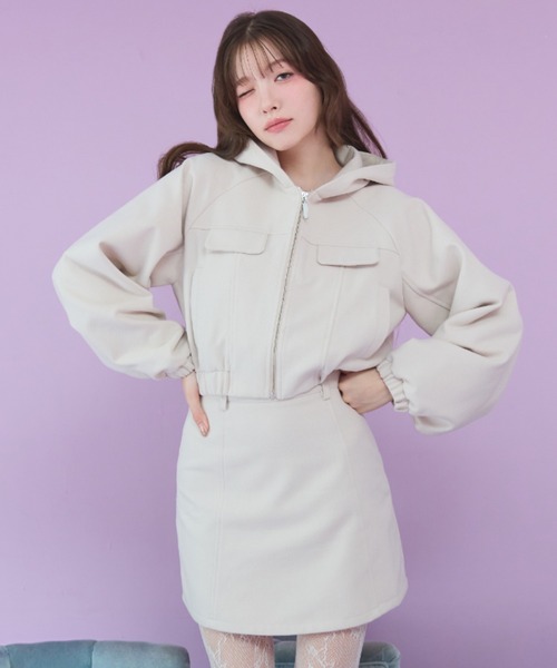 REDYAZEL（レディアゼル）の「【セットアップ可能】ハイウエストフレアミニスカート（スカート・レディース・サックスブルー/アイボリー/チャコールグレー・FREE）」の2枚目の写真