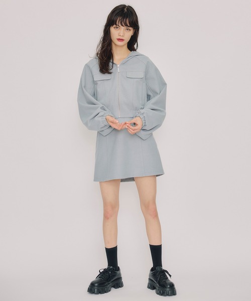 REDYAZEL（レディアゼル）の「【セットアップ可能】ハイウエストフレアミニスカート（スカート・レディース・サックスブルー/アイボリー/チャコールグレー・FREE）」の9枚目の写真