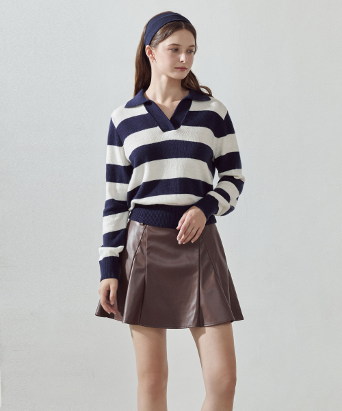 LORDLOAR（ロードロアル）の「シグニチャーボールドストライプカラー長袖ニットNAVY（ニット/セーター・レディース・その他・SMALL/MEDIUM/LARGE）」の3枚目の写真