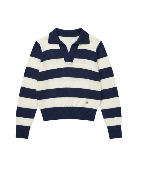 LORDLOAR（ロードロアル）の「シグニチャーボールドストライプカラー長袖ニットNAVY（ニット/セーター・レディース・その他・SMALL/MEDIUM/LARGE）」の5枚目の写真