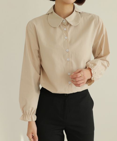 BBAEBBAE(ペッペ)の「小売りバンディングクローバーネックラインブラウス(シャツ/ブラウス・レディース・ベージュ/ライトピンク・FREE)」の5枚目の写真