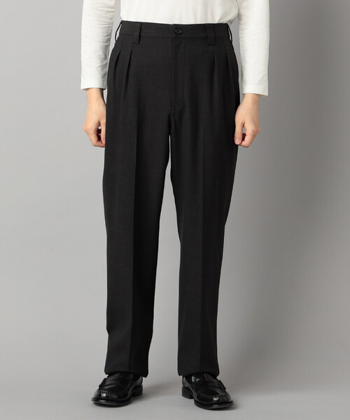 COMME CA MEN（コムサメン）の「【セットアップ対応】ソフトサーモ(R) グレンチェック 2タックパンツ（スラックス・メンズ・チャコールグレー・S/L/M）」の7枚目の写真