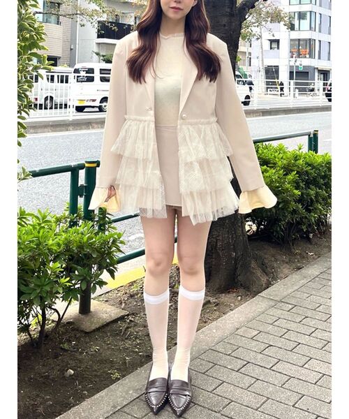 CALNAMUR（カルナムール）の「ラッププリーツショートパンツ（その他パンツ・レディース・グレー/アイボリー・FREE）」の13枚目の写真