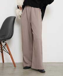 【ウエストゴム】サテンナローパイピングパンツ