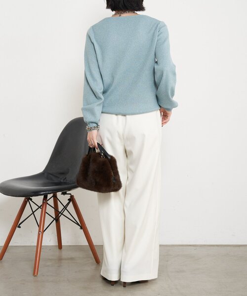 Jena espace merveilleux(ジェナ エスパスメルヴェイユ)の「【ウエストゴム】サテンナローパイピングパンツ(その他パンツ・レディース・ブラック/アイボリー/モカ・FREE)」の7枚目の写真