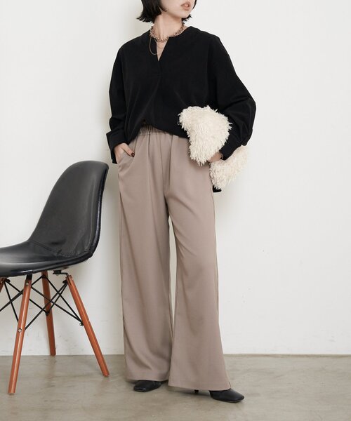 Jena espace merveilleux(ジェナ エスパスメルヴェイユ)の「【ウエストゴム】サテンナローパイピングパンツ(その他パンツ・レディース・ブラック/アイボリー/モカ・FREE)」の21枚目の写真