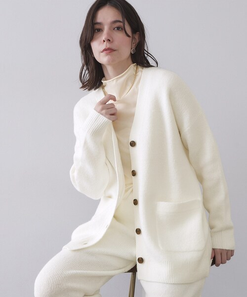 セール】Vネックニットカーディガン／セットアップ対応可【洗濯機OK