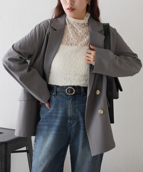 COLONY 2139（コロニートゥーワンスリーナイン）の「ストレッチレースボトルネックプルオーバー（Tシャツ/カットソー・レディース・オフホワイト/ブラック/アイボリー・FREE）」の12枚目の写真