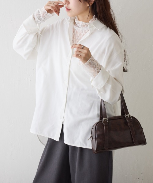 COLONY 2139（コロニートゥーワンスリーナイン）の「ストレッチレースボトルネックプルオーバー（Tシャツ/カットソー・レディース・オフホワイト/ブラック/アイボリー・FREE）」の4枚目の写真