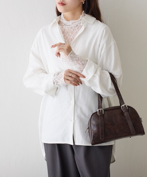 COLONY 2139（コロニートゥーワンスリーナイン）の「ストレッチレースボトルネックプルオーバー（Tシャツ/カットソー・レディース・オフホワイト/ブラック/アイボリー・FREE）」の5枚目の写真