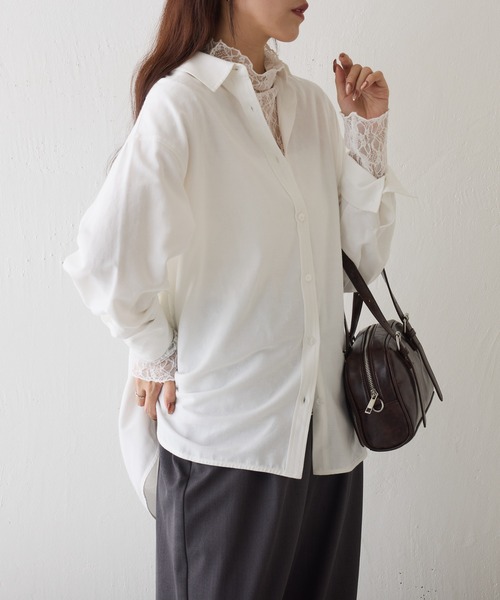 COLONY 2139（コロニートゥーワンスリーナイン）の「ストレッチレースボトルネックプルオーバー（Tシャツ/カットソー・レディース・オフホワイト/ブラック/アイボリー・FREE）」の7枚目の写真