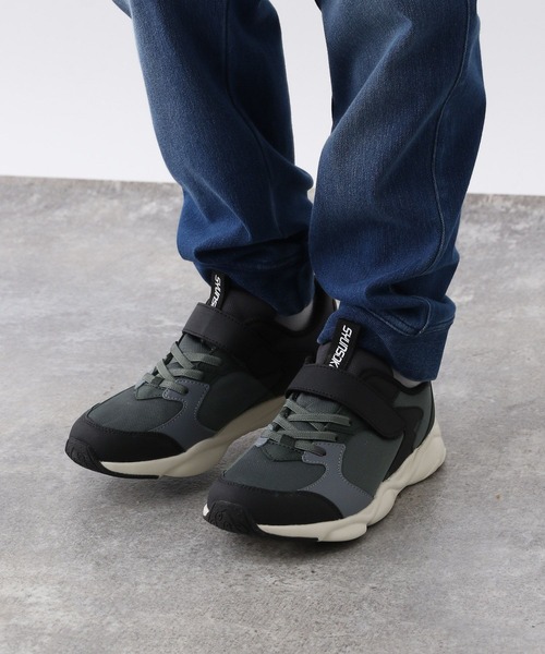 GLOBAL WORK（グローバルワーク）の「瞬足/配色スニーカ/618649（スニーカー・キッズ・オフホワイト/ブラック・22cm/21cm/20cm/19cm/18cm）」の4枚目の写真