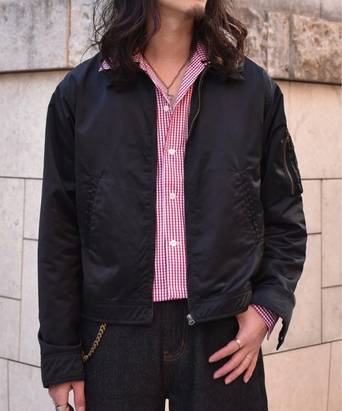 Noen(ノエン)の「ミリタリースイングトップジャケット(ミリタリージャケット・メンズ・ダークカーキ/ブラック・LARGE/MEDIUM)」の2枚目の写真