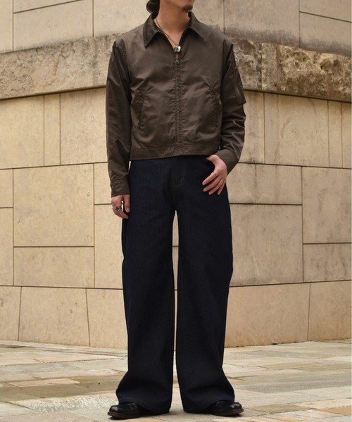 Noen(ノエン)の「ミリタリースイングトップジャケット(ミリタリージャケット・メンズ・ダークカーキ/ブラック・LARGE/MEDIUM)」の3枚目の写真