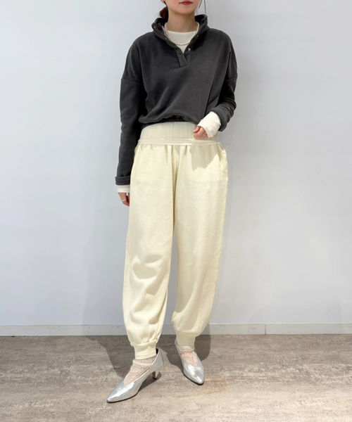 EDIT. FOR LULU（エディットフォールル）の「【SKIN for LULU】fleece top（Tシャツ/カットソー・レディース・ベージュ/チャコールグレー・FREE）」の3枚目の写真