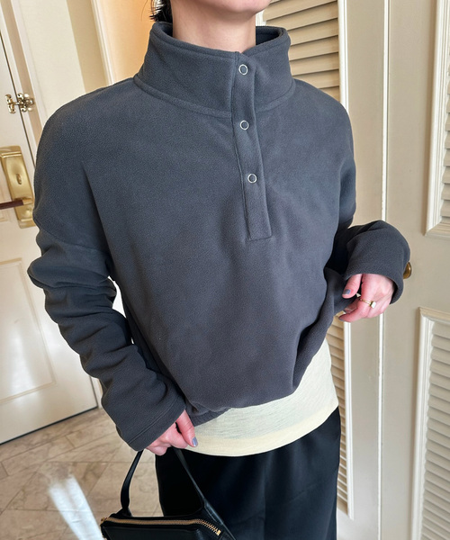 EDIT. FOR LULU（エディットフォールル）の「【SKIN for LULU】fleece top（Tシャツ/カットソー・レディース・ベージュ/チャコールグレー・FREE）」の5枚目の写真