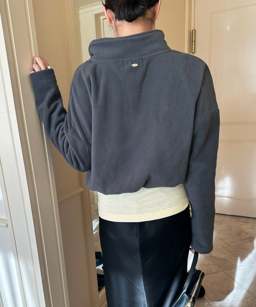 EDIT. FOR LULU（エディットフォールル）の「【SKIN for LULU】fleece top（Tシャツ/カットソー・レディース・ベージュ/チャコールグレー・FREE）」の7枚目の写真