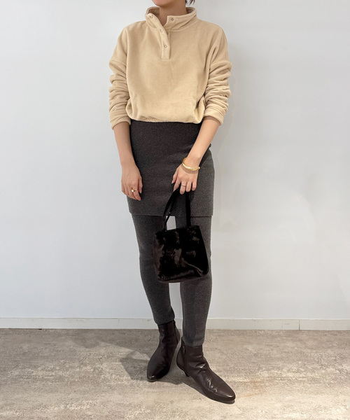 EDIT. FOR LULU（エディットフォールル）の「【SKIN for LULU】fleece top（Tシャツ/カットソー・レディース・ベージュ/チャコールグレー・FREE）」の9枚目の写真